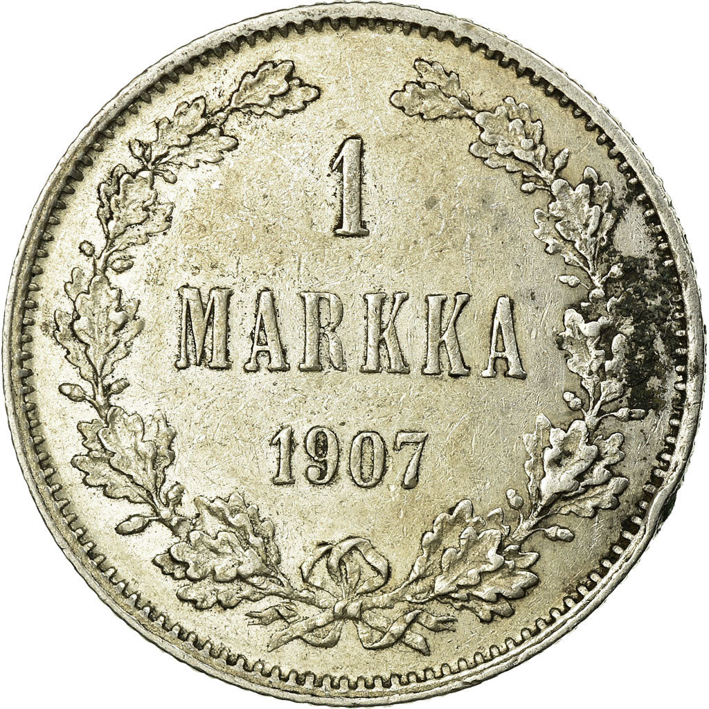 Coin, Finland, Nicholas II, Markka, 1907, EF(40-45), Silver, KM:3.2
