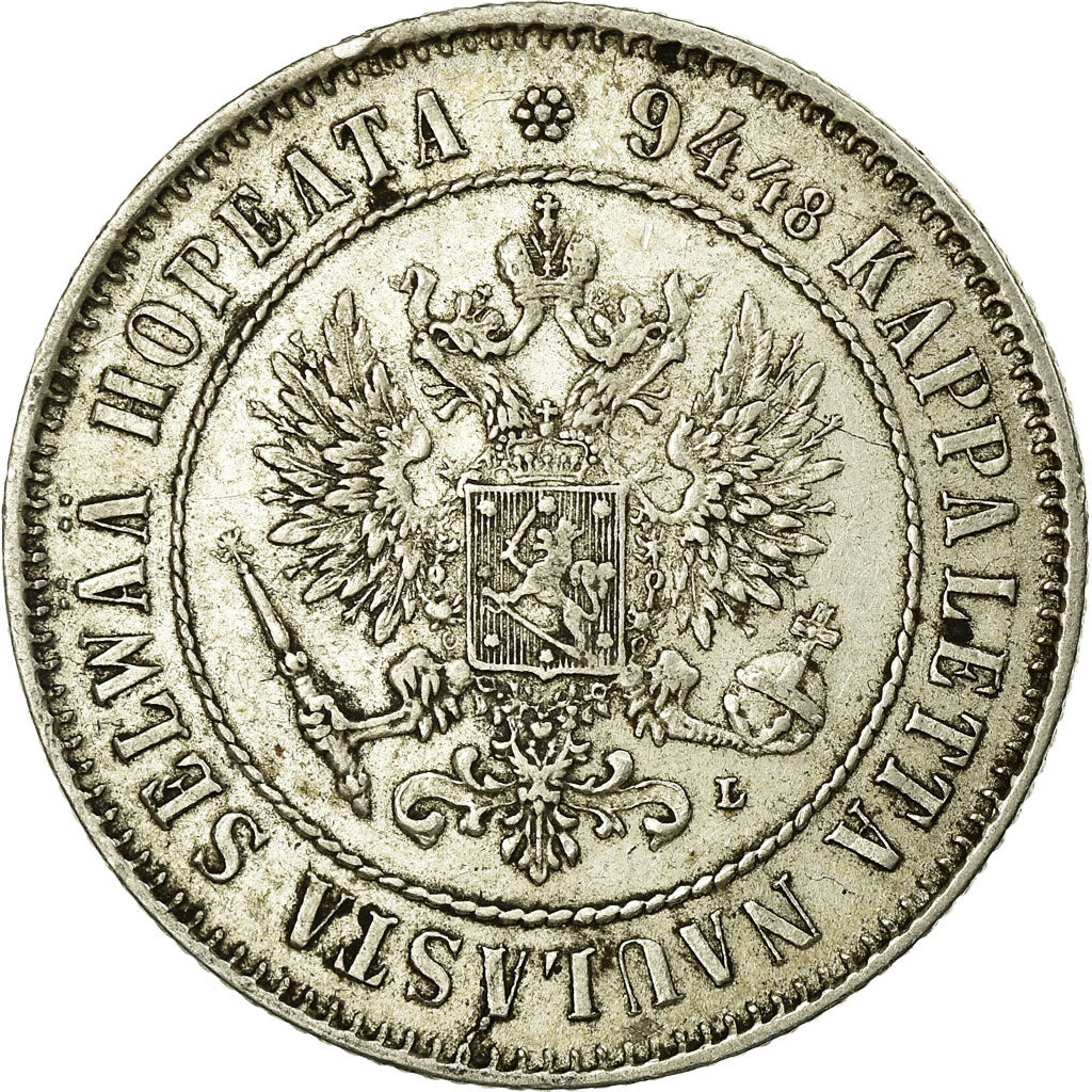 Coin, Finland, Nicholas II, Markka, 1907, EF(40-45), Silver, KM:3.2