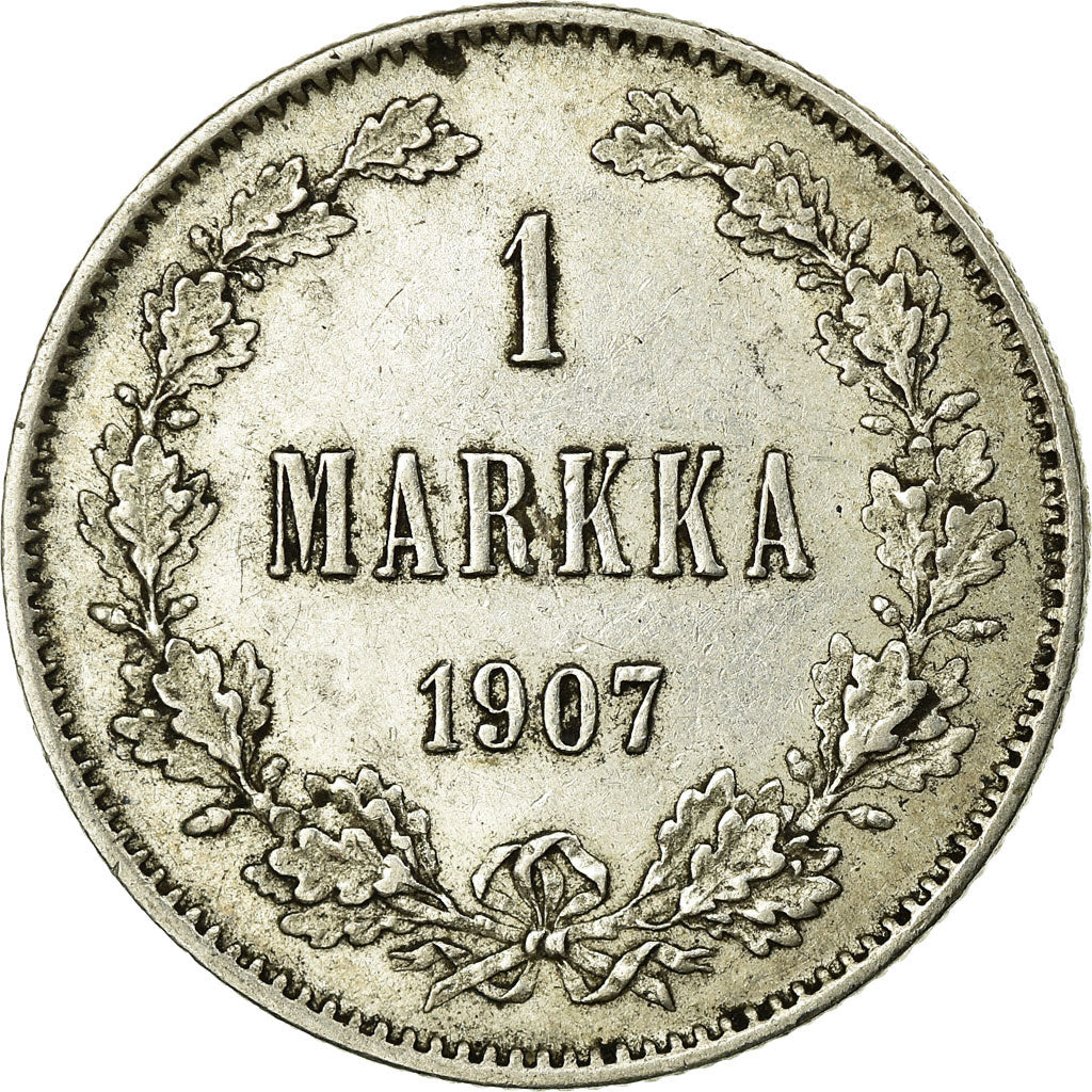 Coin, Finland, Nicholas II, Markka, 1907, EF(40-45), Silver, KM:3.2