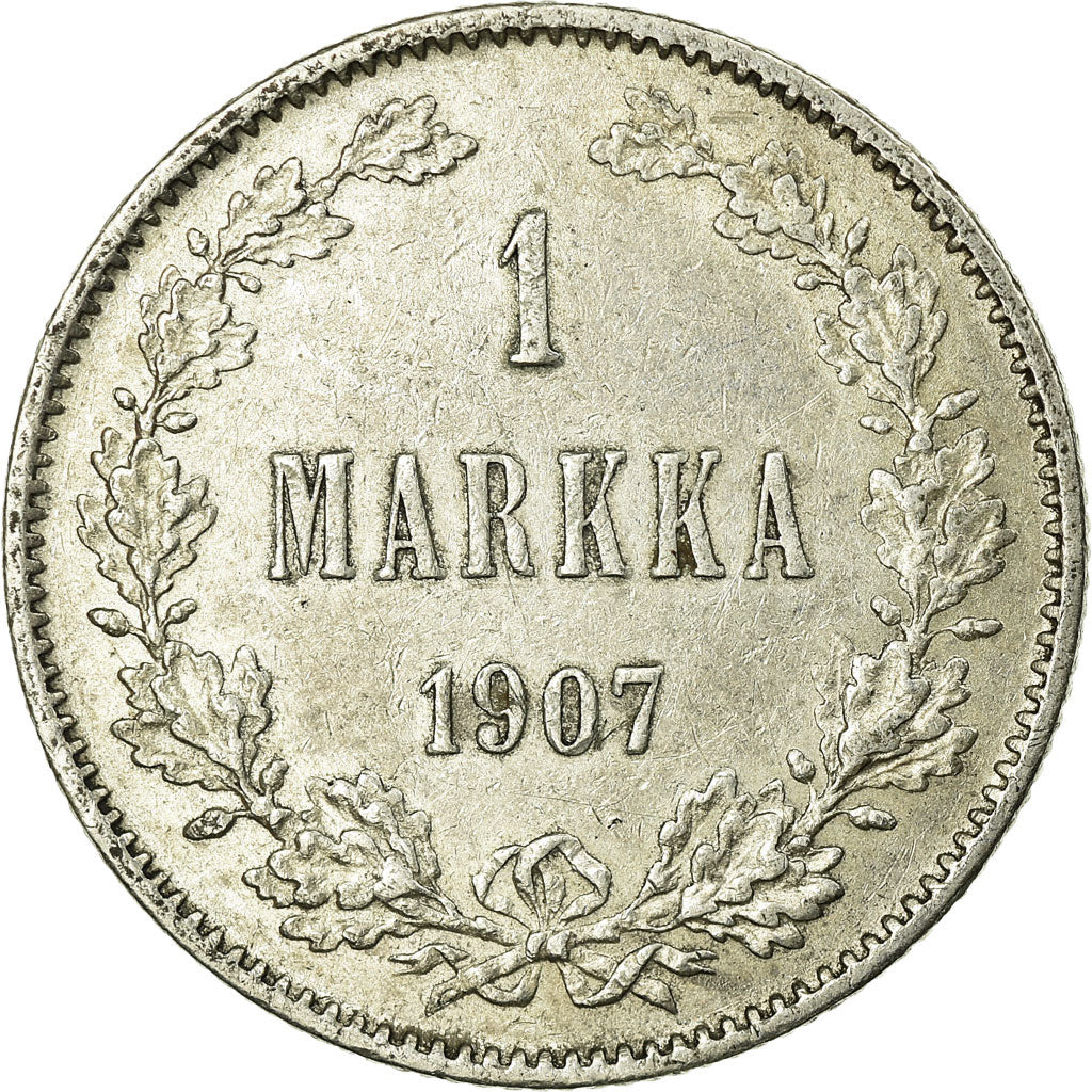 Coin, Finland, Nicholas II, Markka, 1907, EF(40-45), Silver, KM:3.2