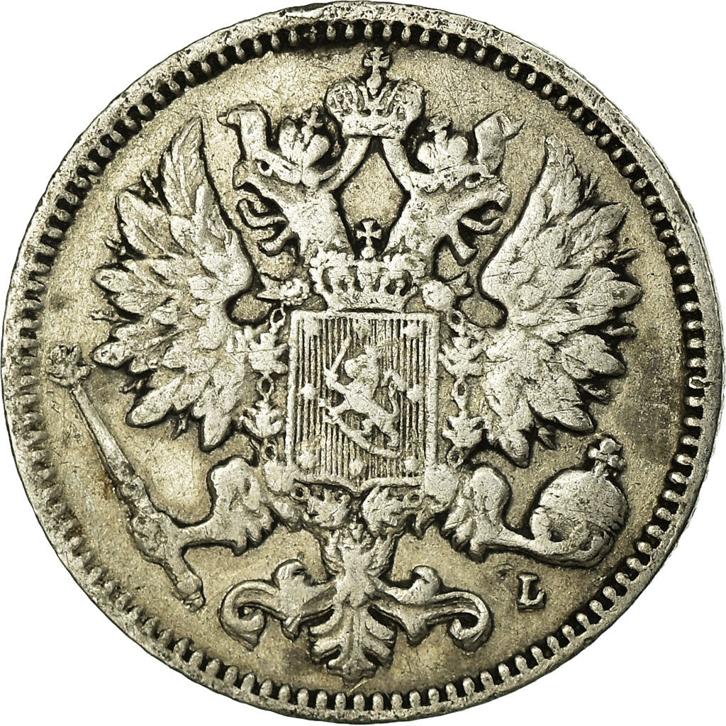 Coin, Finland, Nicholas II, 25 Penniä, 1890, EF(40-45), Silver, KM:6.2