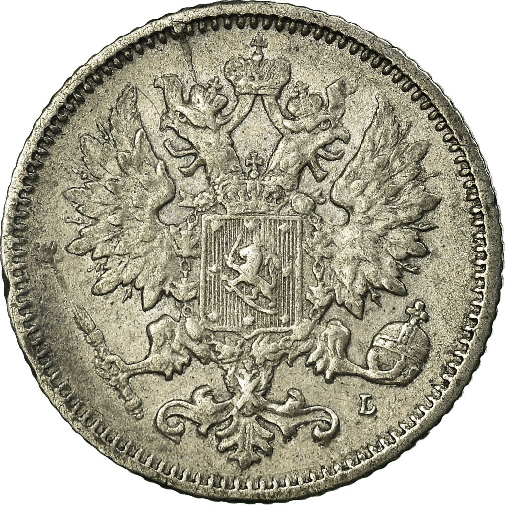Coin, Finland, Nicholas II, 25 Penniä, 1890, EF(40-45), Silver, KM:6.2