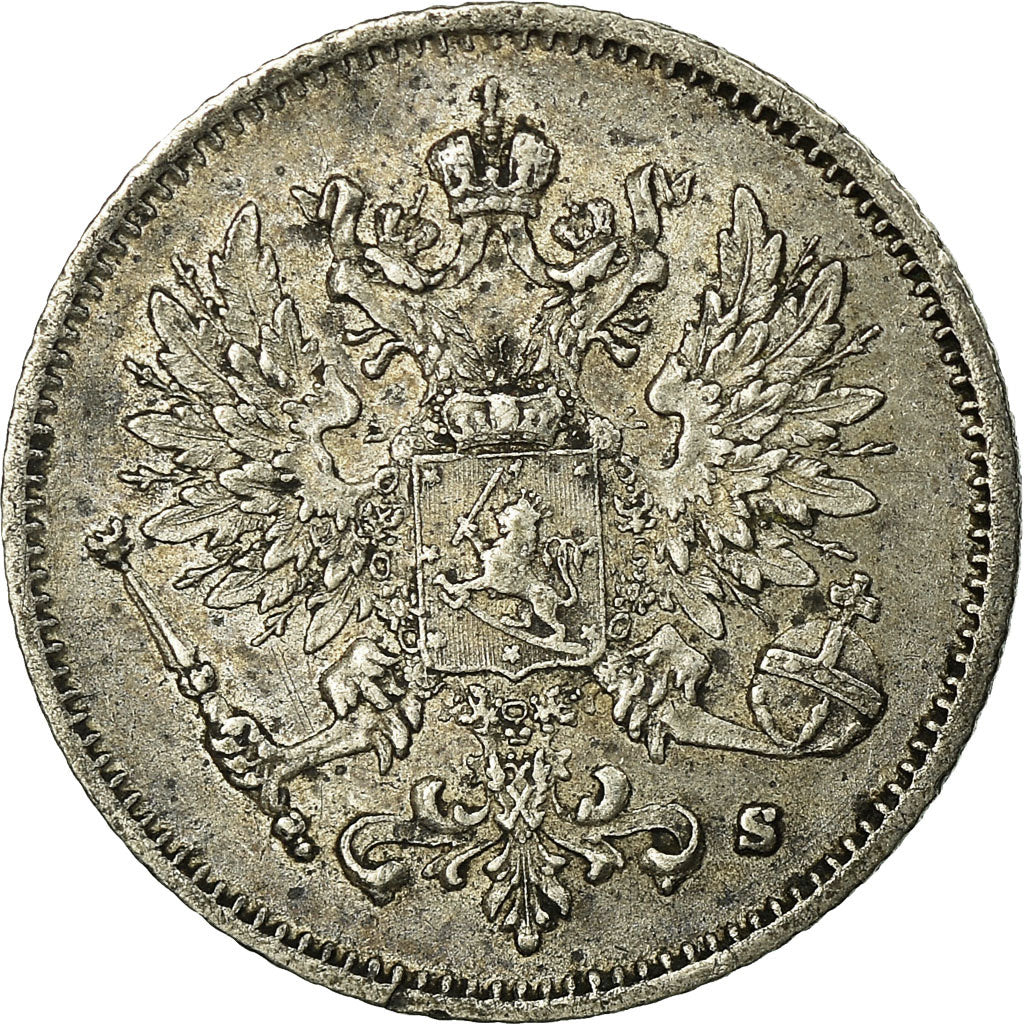 Monnaie, Finlande, Nicholas II, 25 Penniä, 1915, TTB+, Argent, KM:6.2
