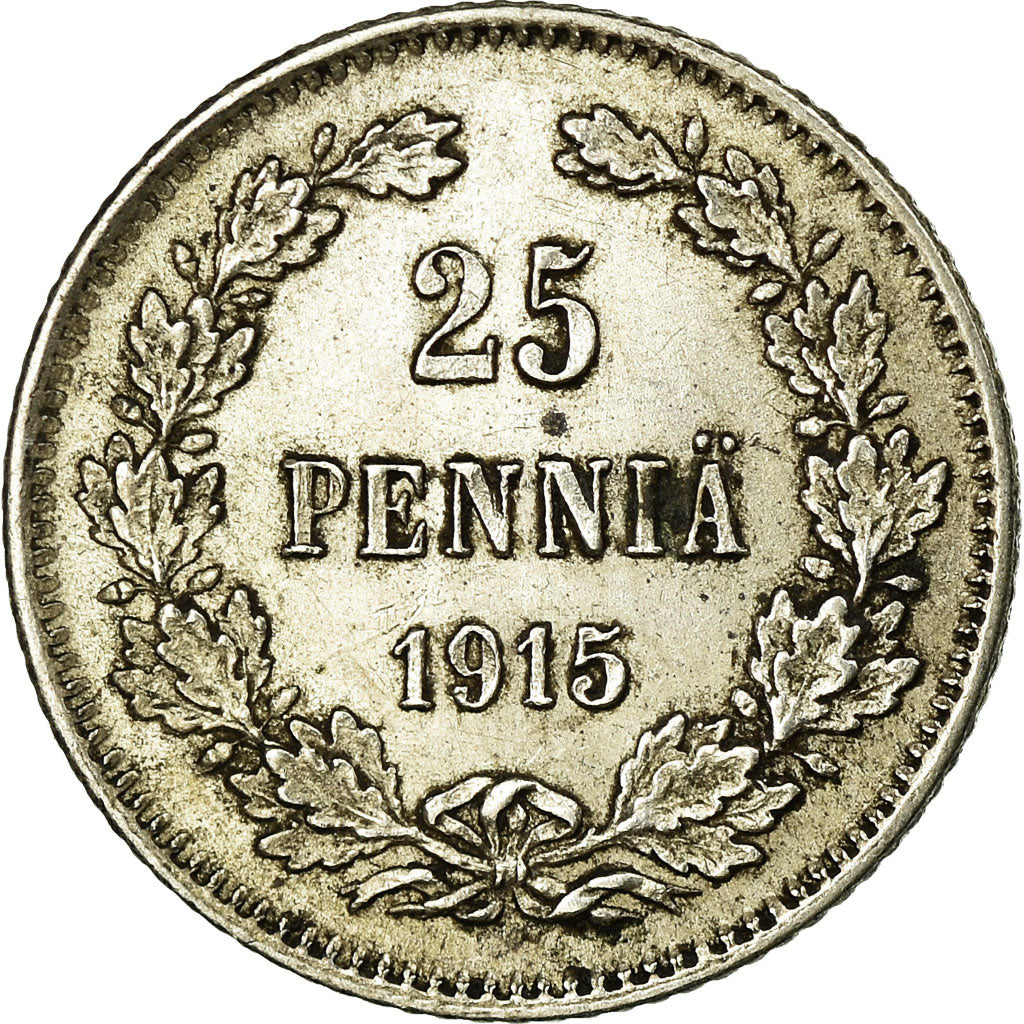 Monnaie, Finlande, Nicholas II, 25 Penniä, 1915, SUP, Argent, KM:6.2