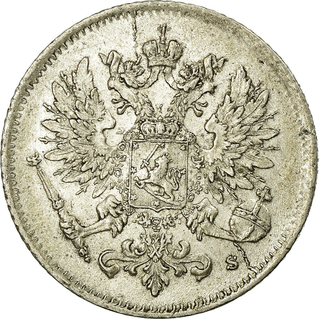 Coin, Finland, Nicholas II, 25 Penniä, 1916, AU(55-58), Silver, KM:6.2