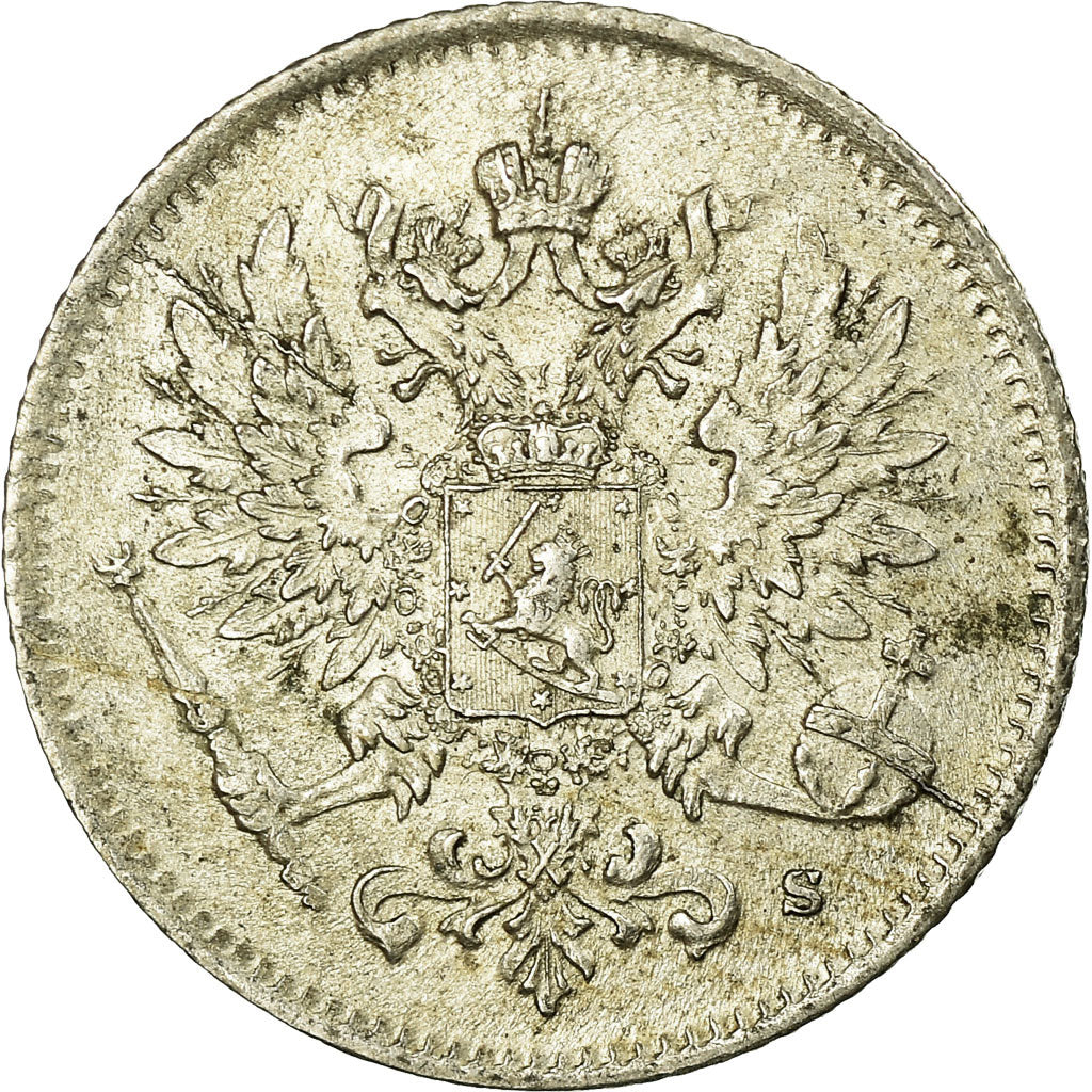 Coin, Finland, Nicholas II, 25 Penniä, 1916, MS(60-62), Silver, KM:6.2