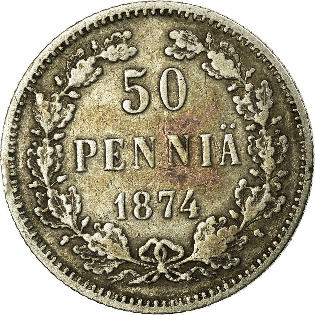 Coin, Finland, Nicholas II, 50 Penniä, 1874, EF(40-45), Silver, KM:2.2