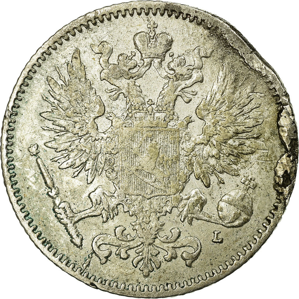 Coin, Finland, Nicholas II, 50 Penniä, 1892, VF(30-35), Silver, KM:2.2