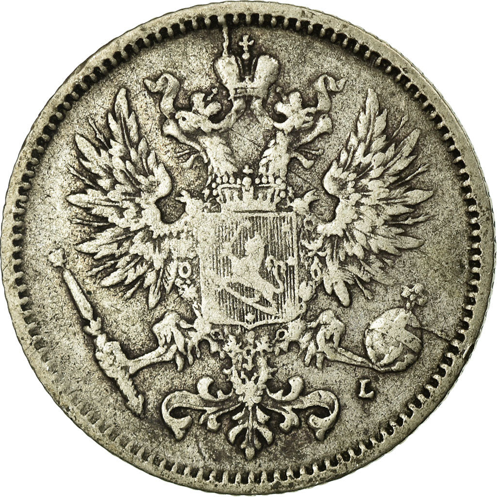 Coin, Finland, Nicholas II, 50 Penniä, 1892, VF(30-35), Silver, KM:2.2