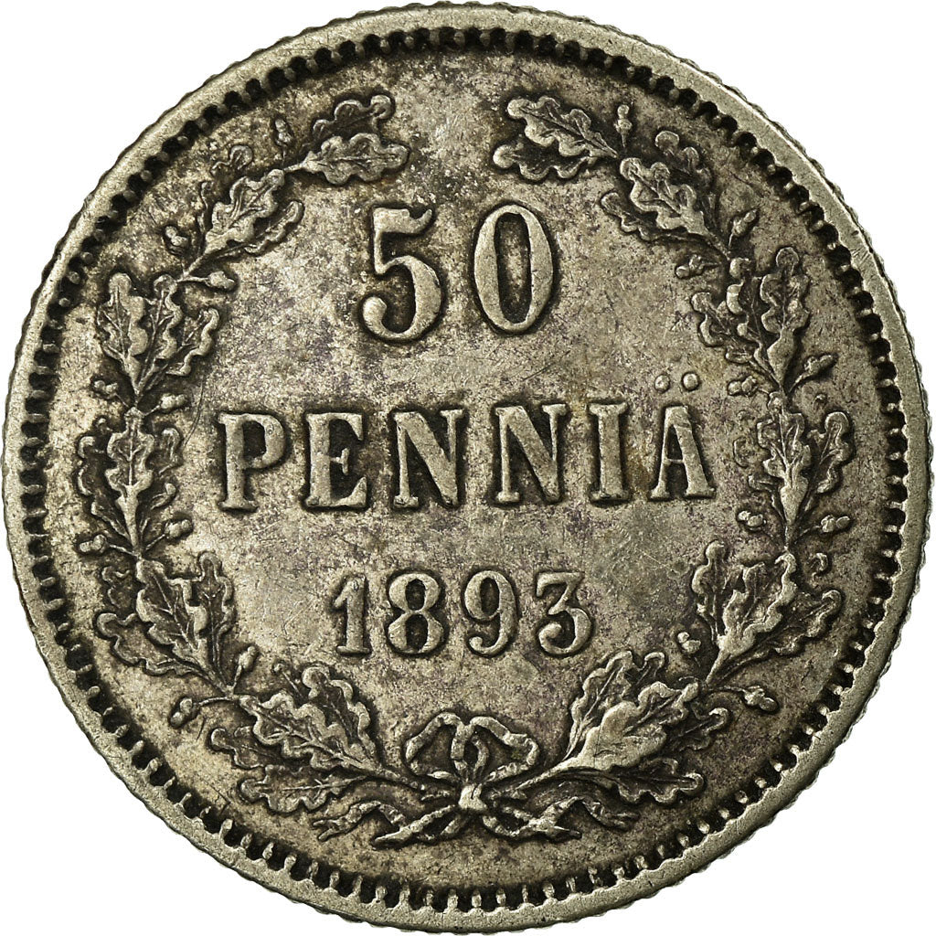 Coin, Finland, Nicholas II, 50 Penniä, 1893, EF(40-45), Silver, KM:2.2