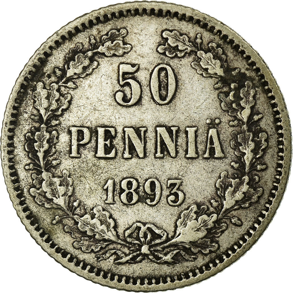 Coin, Finland, Nicholas II, 50 Penniä, 1893, EF(40-45), Silver, KM:2.2