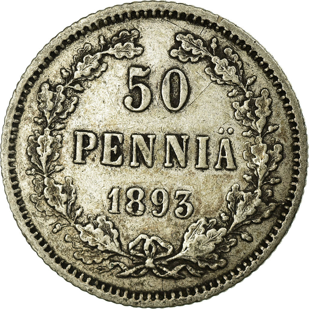Coin, Finland, Nicholas II, 50 Penniä, 1893, EF(40-45), Silver, KM:2.2