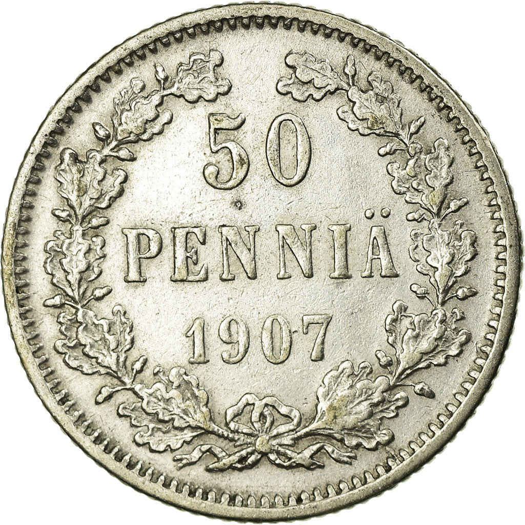 Coin, Finland, Nicholas II, 50 Penniä, 1907, EF(40-45), Silver, KM:2.2
