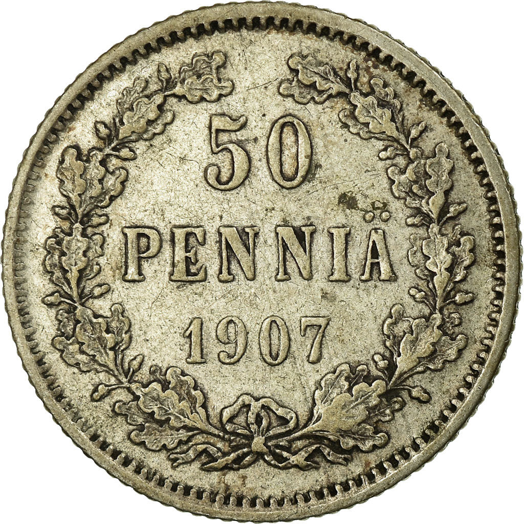 Coin, Finland, Nicholas II, 50 Penniä, 1907, EF(40-45), Silver, KM:2.2