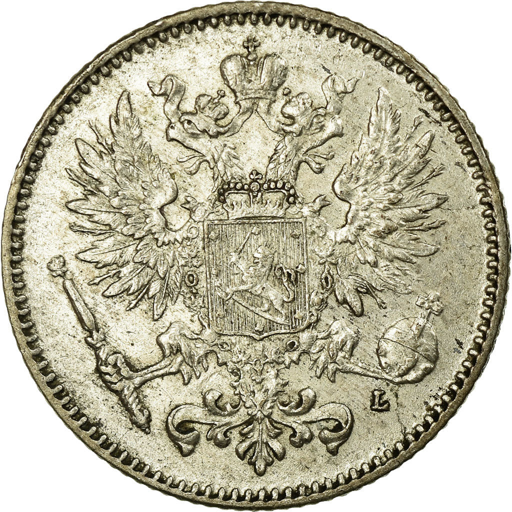Coin, Finland, Nicholas II, 50 Penniä, 1911, AU(55-58), Silver, KM:2.2