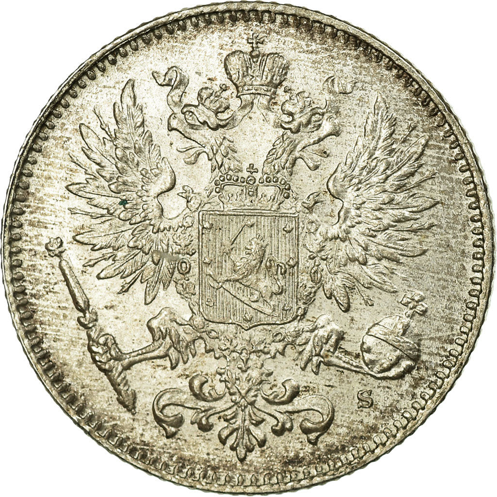 Coin, Finland, Nicholas II, 50 Penniä, 1915, MS(60-62), Silver, KM:2.2