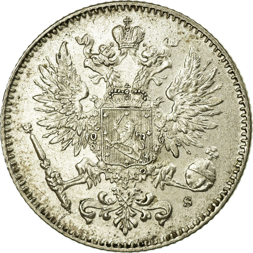 Coin, Finland, Nicholas II, 50 Penniä, 1915, MS(60-62), Silver, KM:2.2