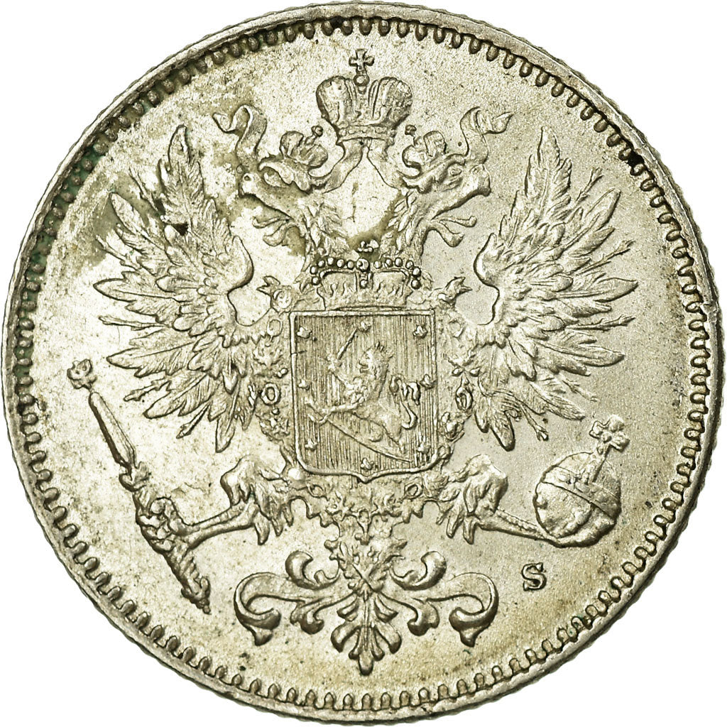 Coin, Finland, Nicholas II, 50 Penniä, 1915, MS(63), Silver, KM:2.2
