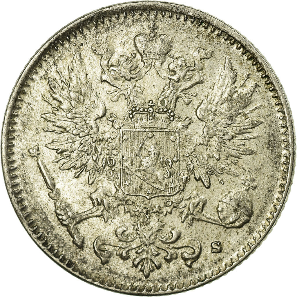Coin, Finland, Nicholas II, 50 Penniä, 1916, AU(55-58), Silver, KM:2.2