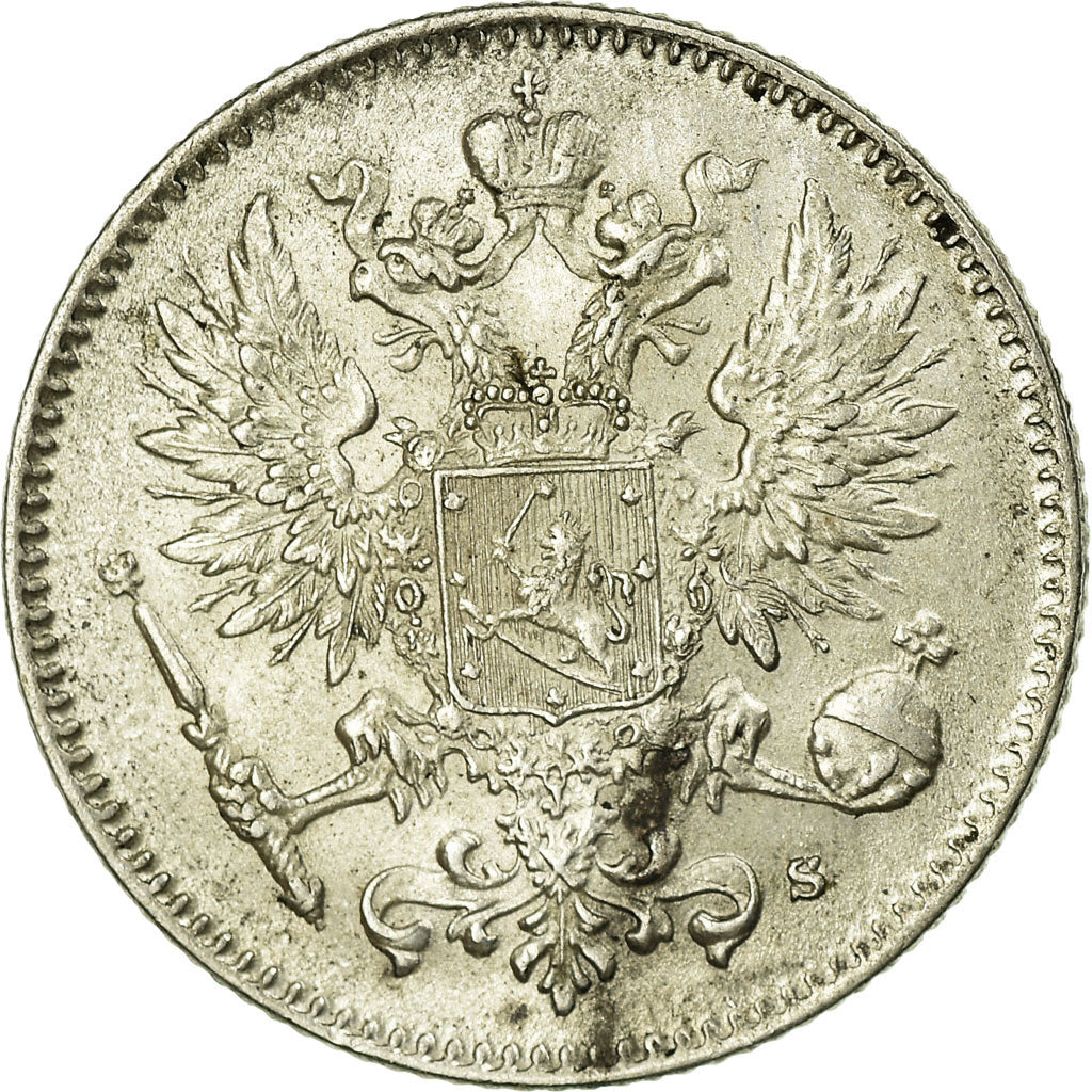 Coin, Finland, Nicholas II, 50 Penniä, 1916, MS(60-62), Silver, KM:2.2