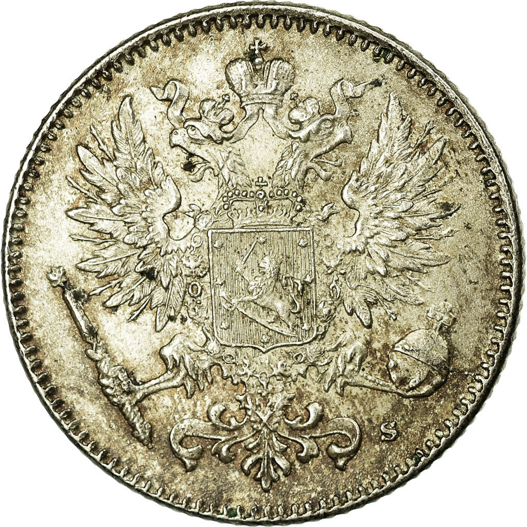 Coin, Finland, Nicholas II, 50 Penniä, 1916, MS(60-62), Silver, KM:2.2