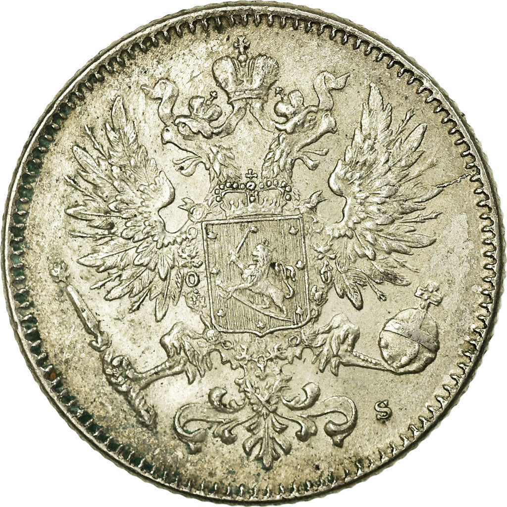 Coin, Finland, Nicholas II, 50 Penniä, 1916, MS(60-62), Silver, KM:2.2