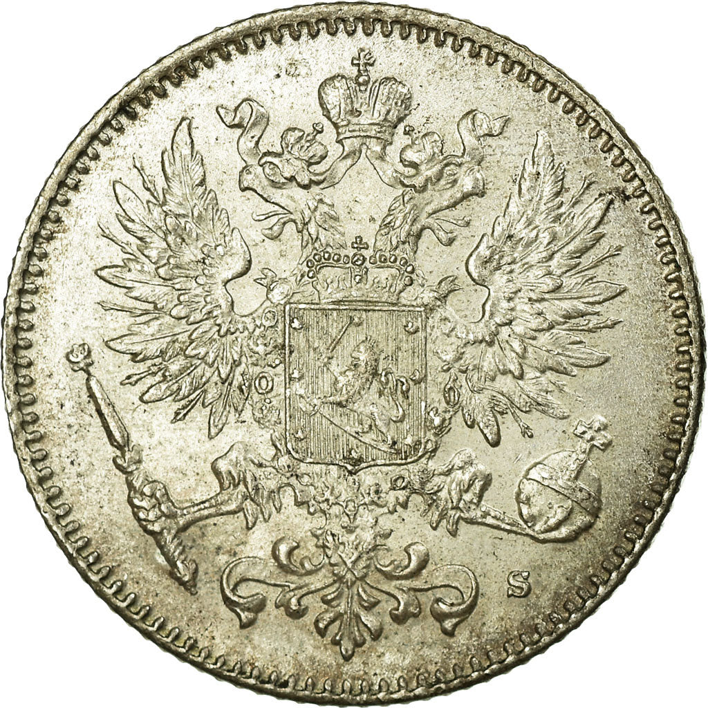 Coin, Finland, Nicholas II, 50 Penniä, 1916, MS(63), Silver, KM:2.2