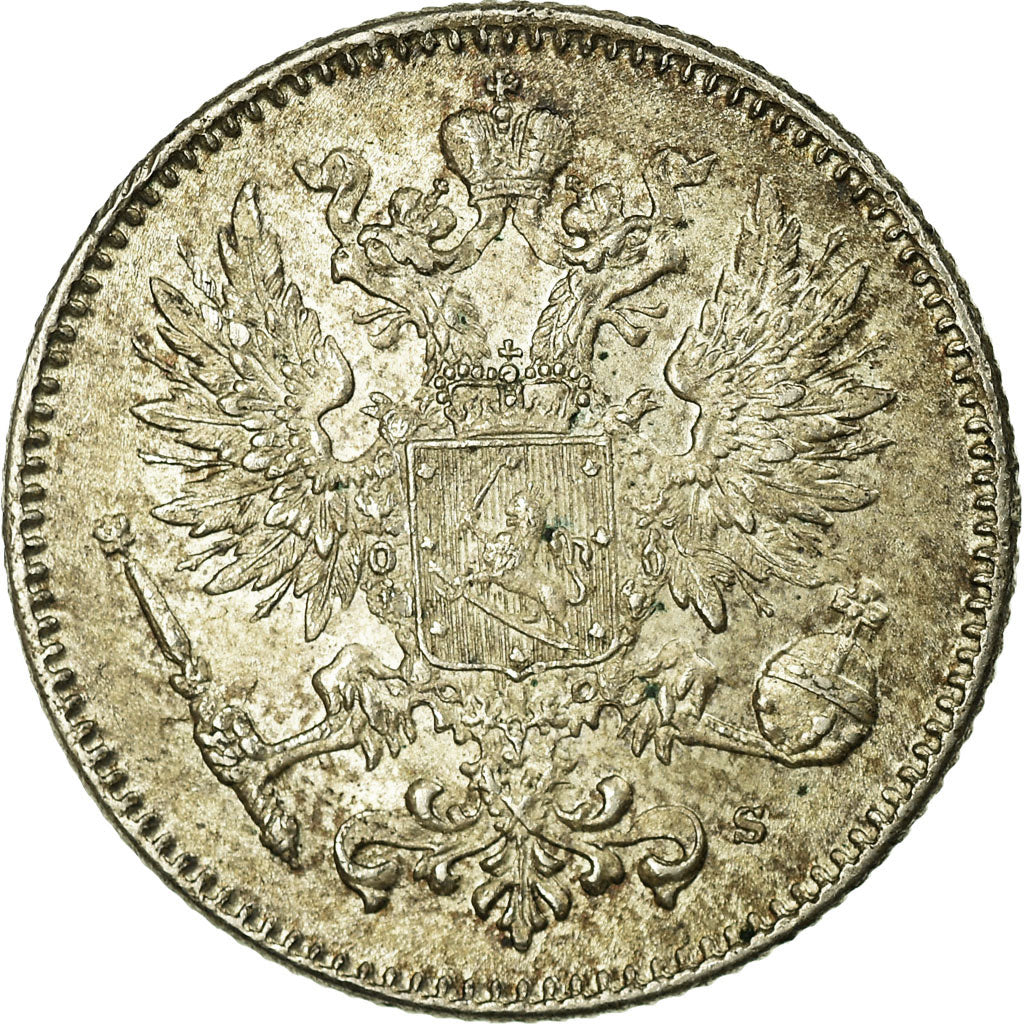 Coin, Finland, Nicholas II, 50 Penniä, 1917, AU(55-58), Silver, KM:2.2