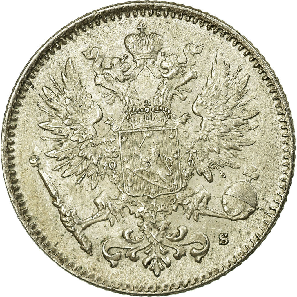 Coin, Finland, Nicholas II, 50 Penniä, 1917, MS(60-62), Silver, KM:2.2