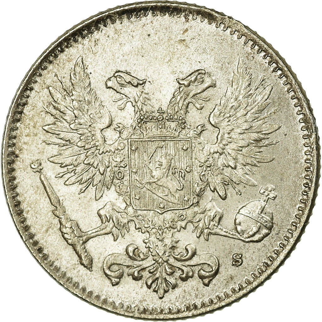 Coin, Finland, Nicholas II, 50 Penniä, 1917, MS(63), Silver, KM:20