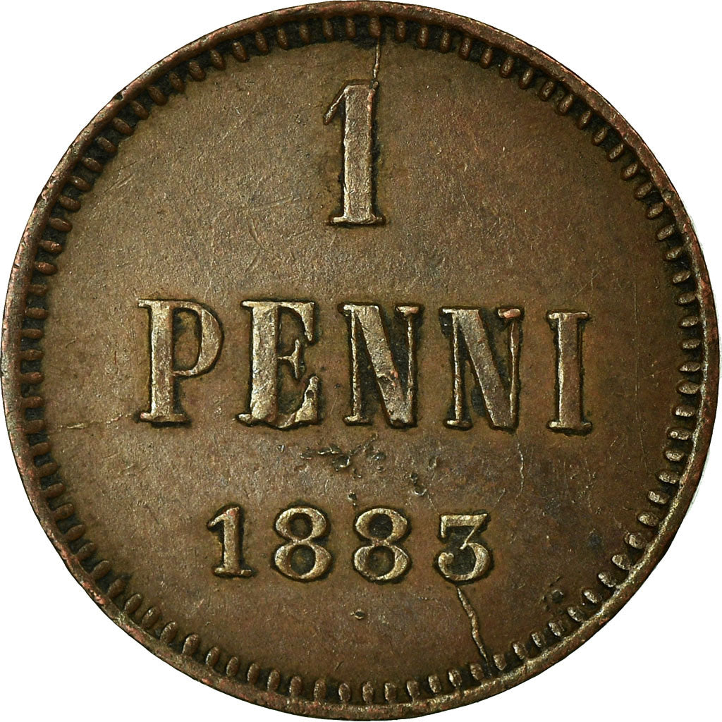 Monnaie, Finlande, Alexander III, Penni, 1883, TTB+, Cuivre, KM:10