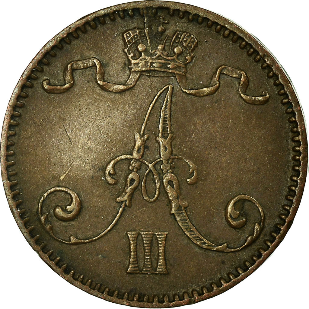 Moneta, Finlandia, Alexander III, Penni, 1892, BB+, Rame, KM:10