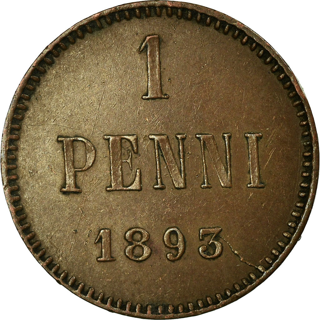 Coin, Finland, Alexander III, Penni, 1893, AU(50-53), Copper, KM:10