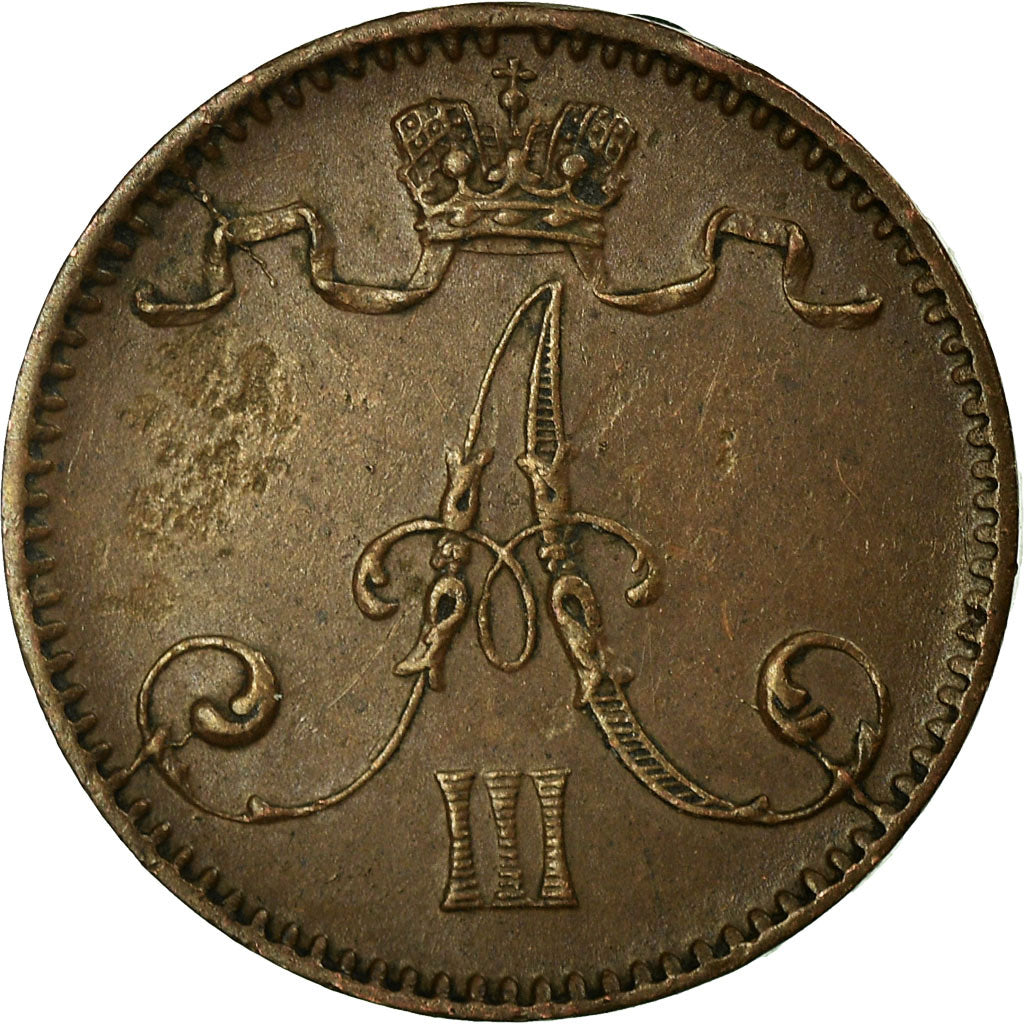 Monnaie, Finlande, Alexander III, Penni, 1893, TTB+, Cuivre, KM:10