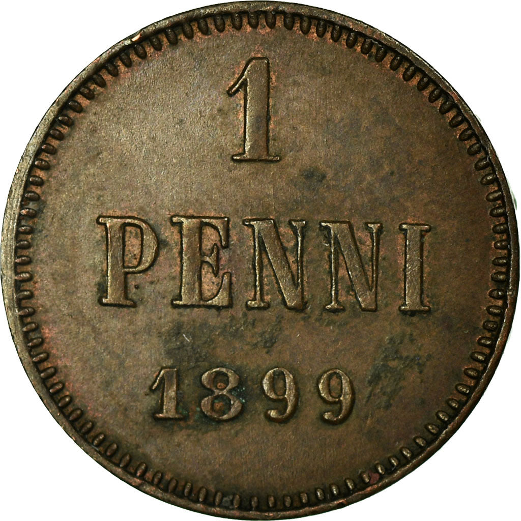 Coin, Finland, Nicholas II, Penni, 1899, AU(50-53), Copper, KM:13