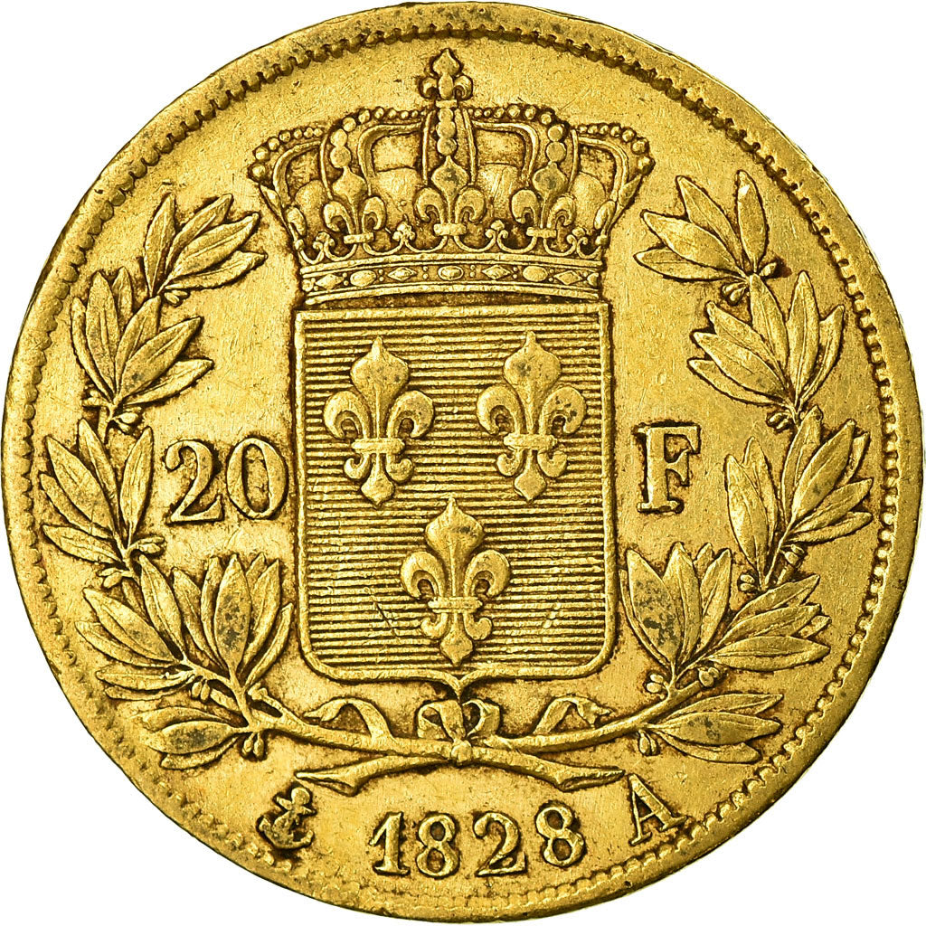 Coin, France, Charles X, 20 Francs, 1828, Paris, EF(40-45), Gold, KM:726.1