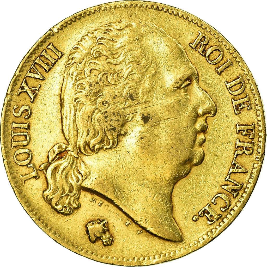 Münze, Frankreich, Louis XVIII, 20 Francs, 1819, Lille, SS, Gold, KM:712.9