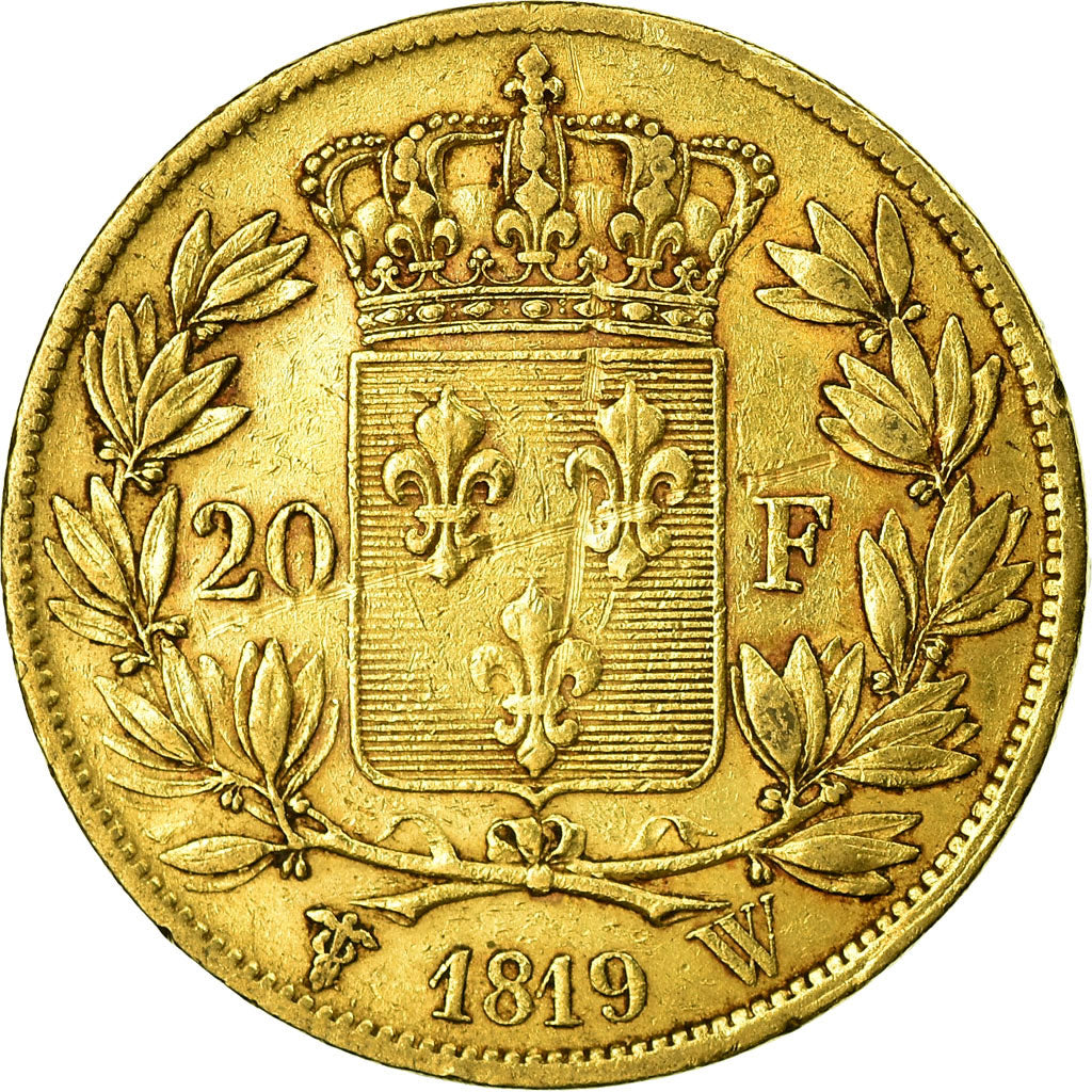 Münze, Frankreich, Louis XVIII, 20 Francs, 1819, Lille, SS, Gold, KM:712.9