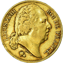Munten, Frankrijk, Louis XVIII, 20 Francs, 1824, Lille, ZF, Goud, KM:712.9