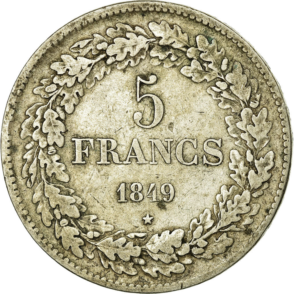 Coin, Belgium, Leopold I, 5 Francs, 5 Frank, 1849, VF(30-35), Silver, KM:3.2
