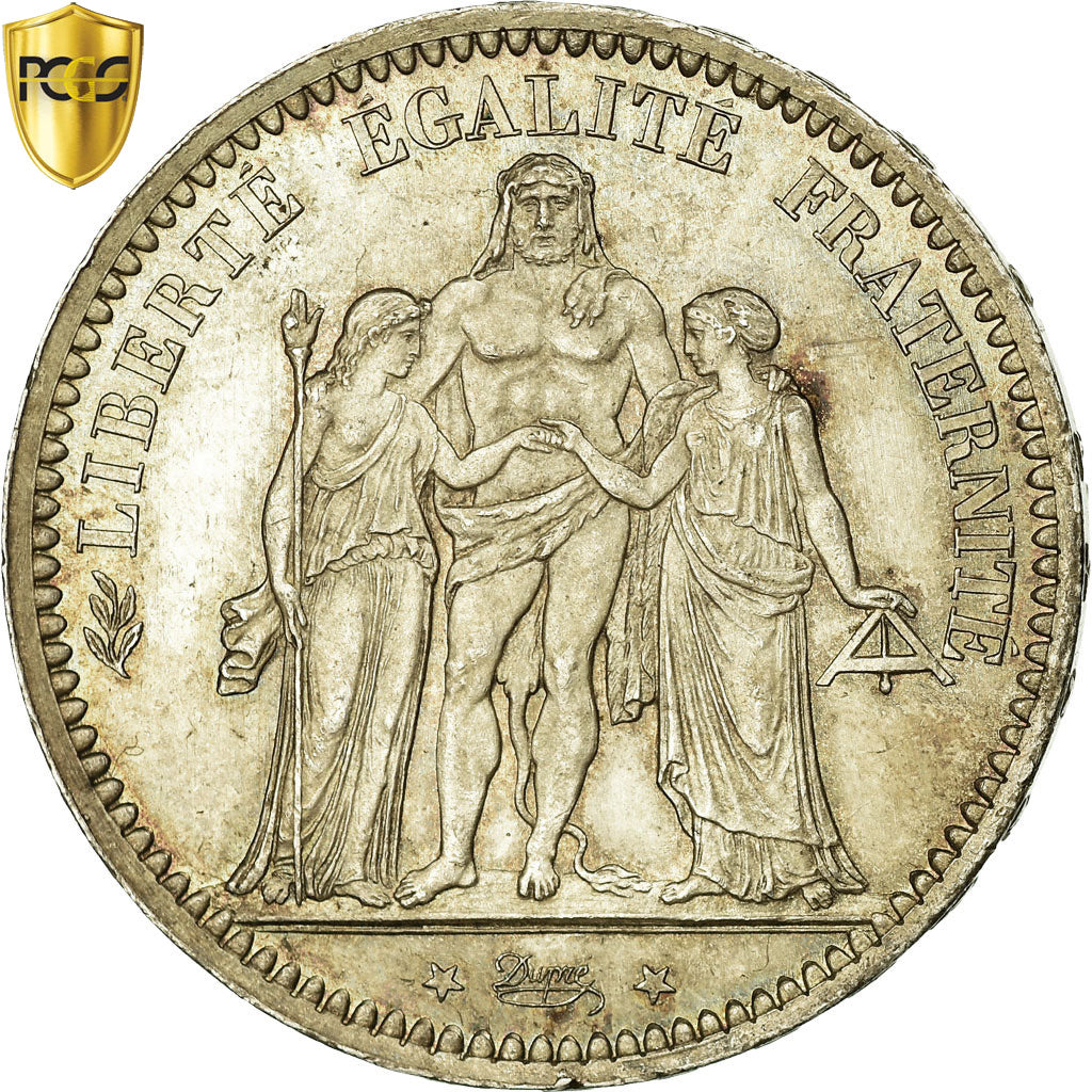 Monnaie, France, Hercule, 5 Francs, 1873, Paris, PCGS, MS66, Argent