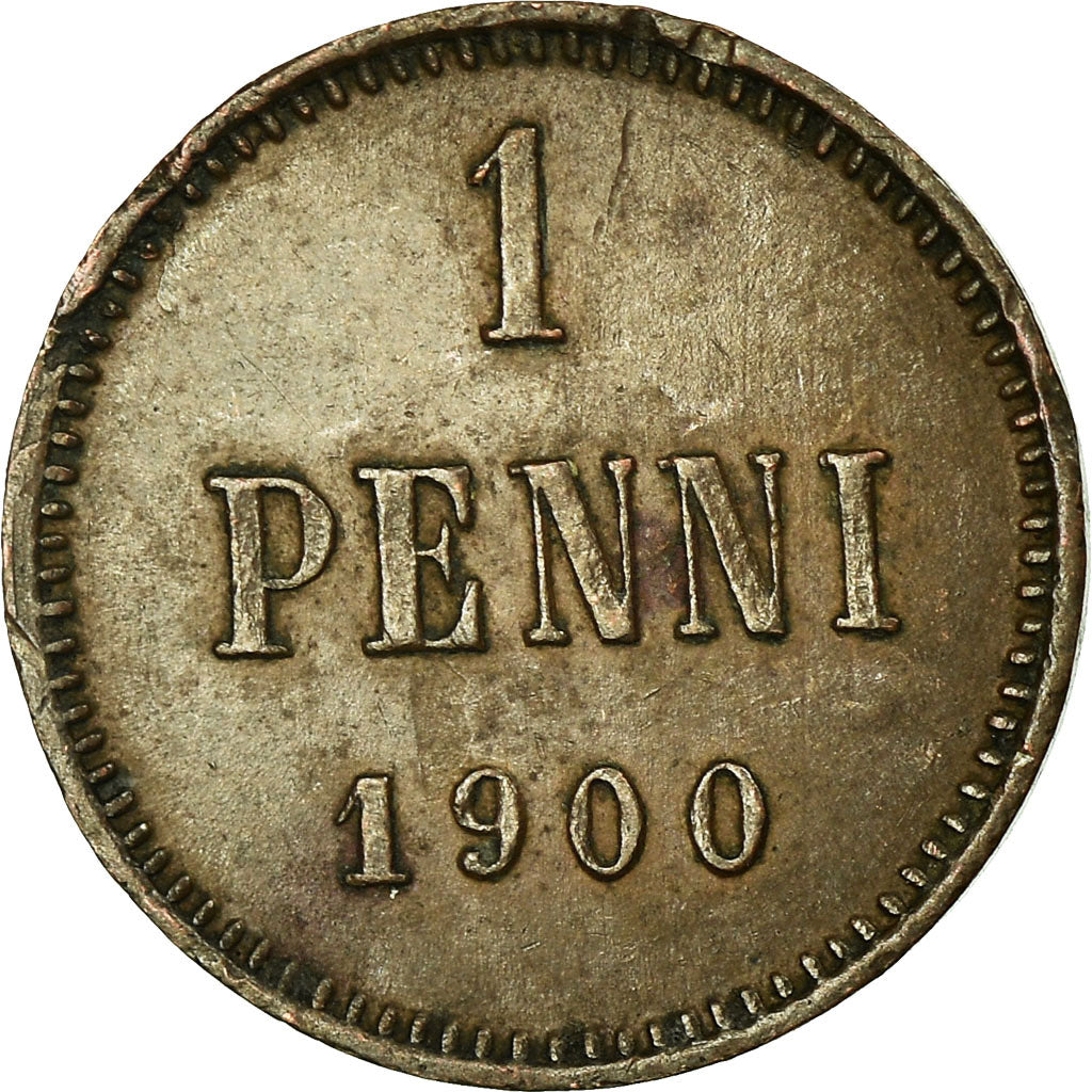 Coin, Finland, Nicholas II, Penni, 1900, AU(50-53), Copper, KM:13