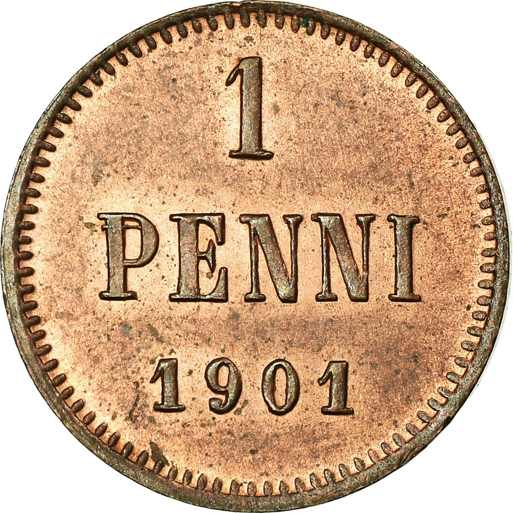 Coin, Finland, Nicholas II, Penni, 1901, MS(63), Copper, KM:13