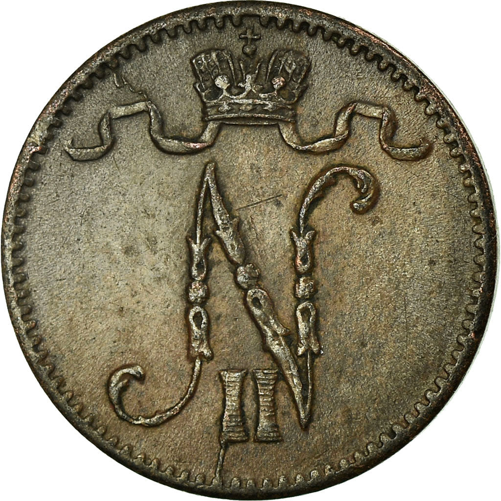 Coin, Finland, Nicholas II, Penni, 1907, AU(50-53), Copper, KM:13