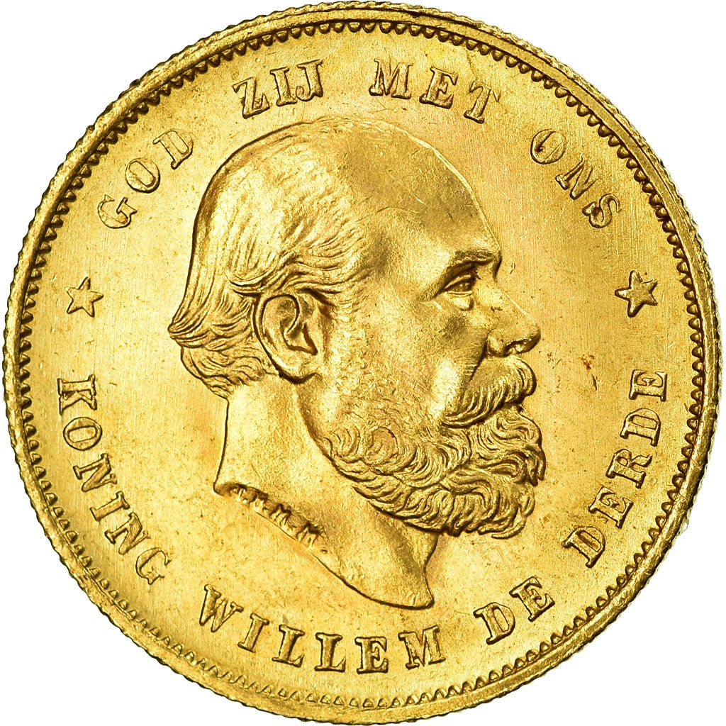 Monnaie, Pays-Bas, William III, 10 Gulden, 1876, SPL, Or, KM:106