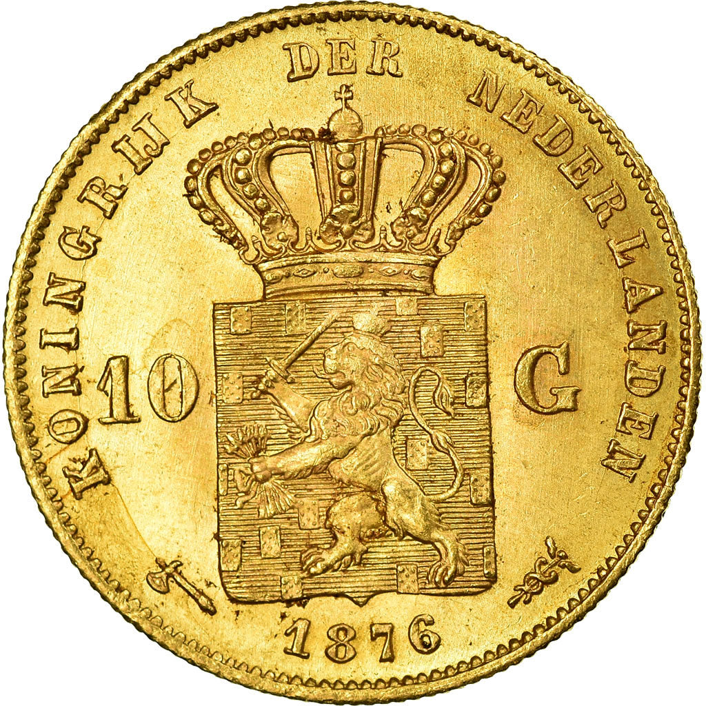 Monnaie, Pays-Bas, William III, 10 Gulden, 1876, SPL, Or, KM:106