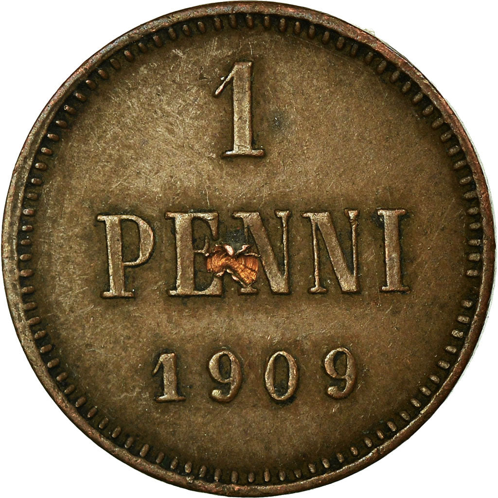 Coin, Finland, Nicholas II, Penni, 1909, EF(40-45), Copper, KM:13