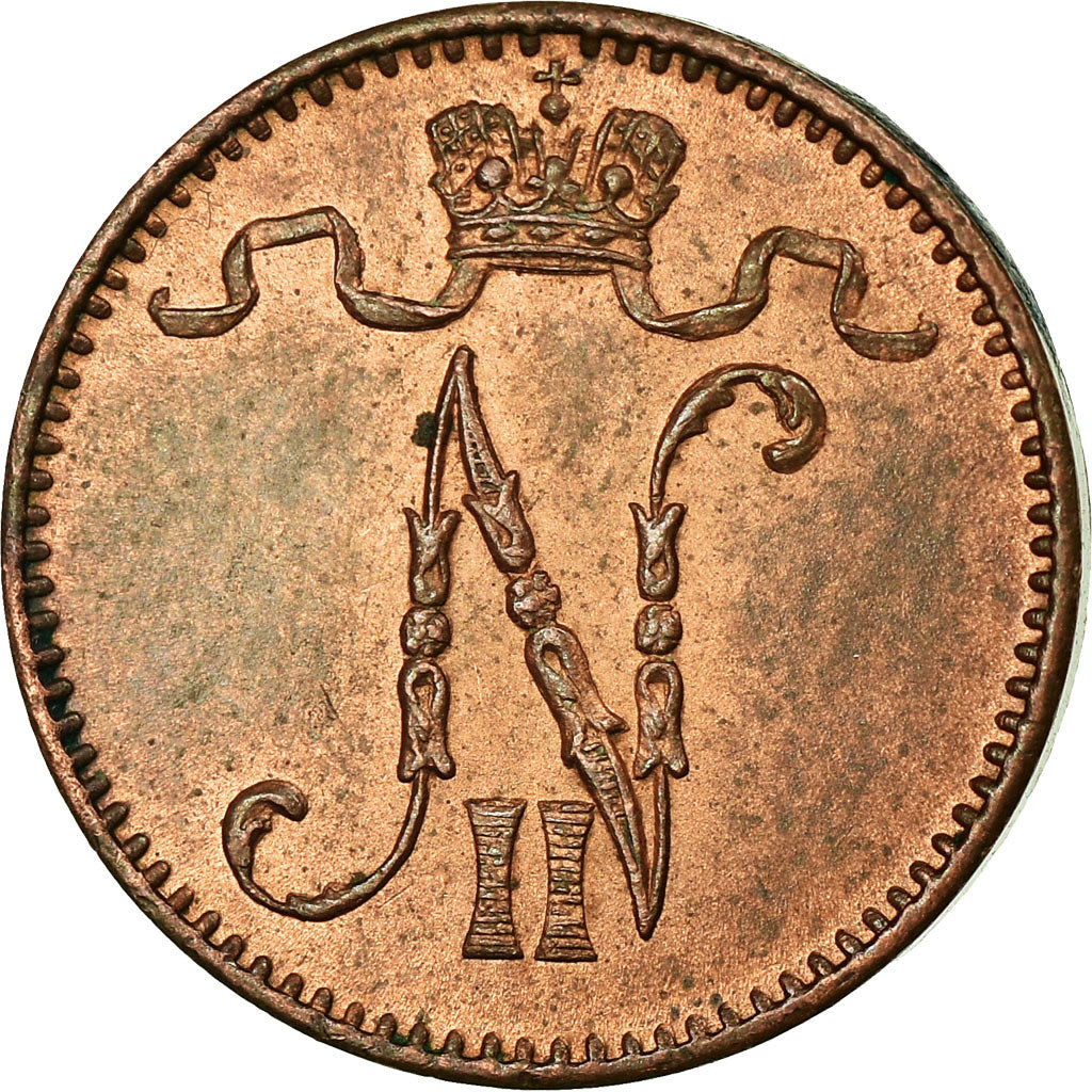 Coin, Finland, Nicholas II, Penni, 1909, MS(63), Copper, KM:13