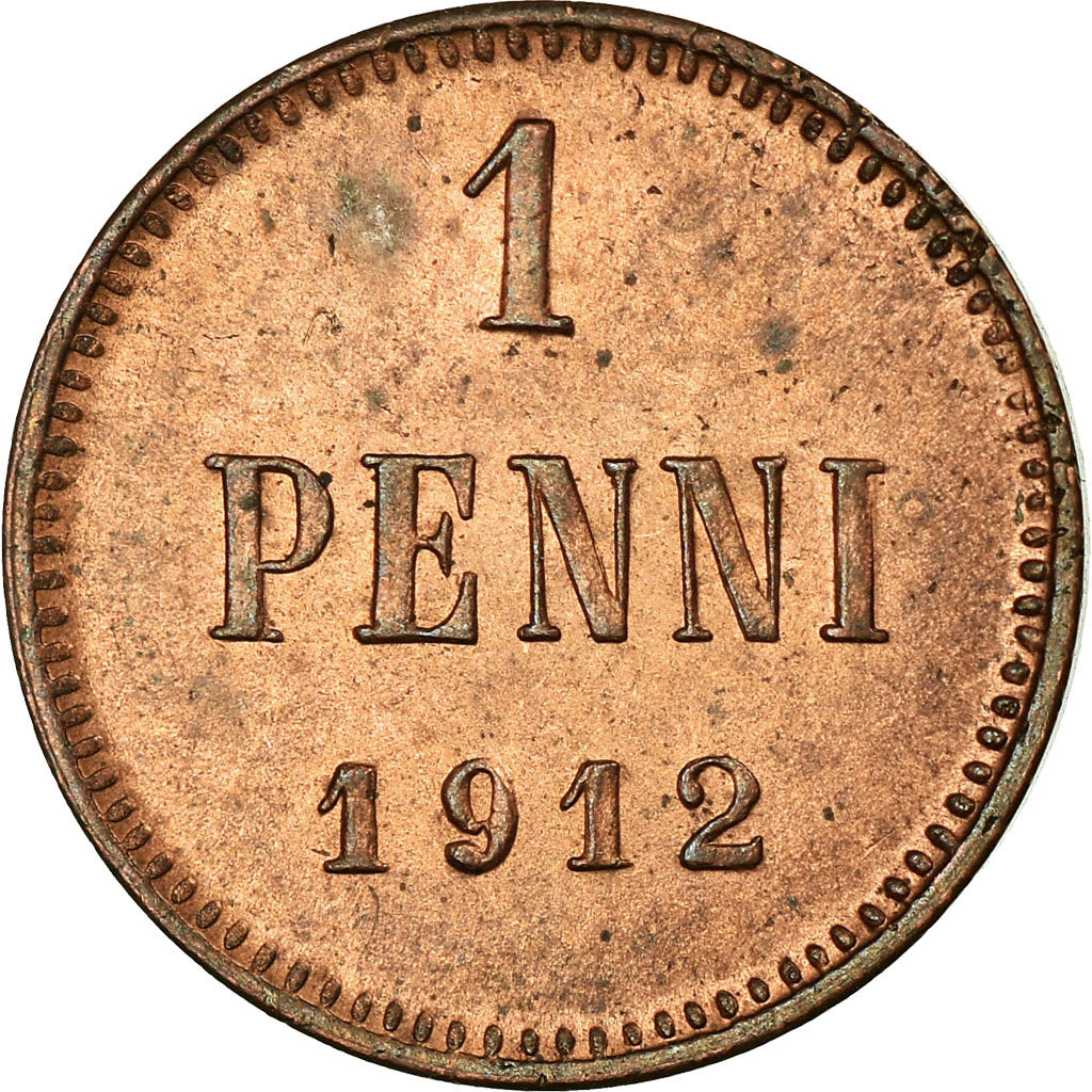Coin, Finland, Nicholas II, Penni, 1912, MS(63), Copper, KM:13