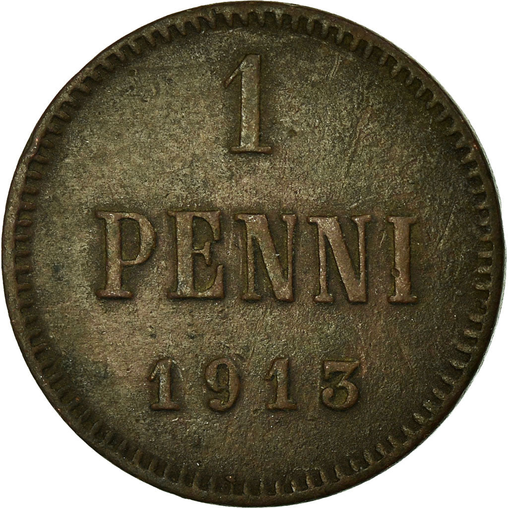 Coin, Finland, Nicholas II, Penni, 1913, EF(40-45), Copper, KM:13